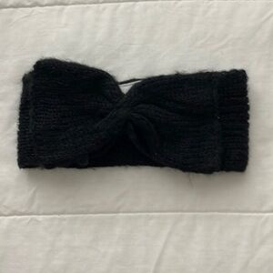 Aldo Women’s Black Knit Head Wrap with Front Bow - Size 0/S